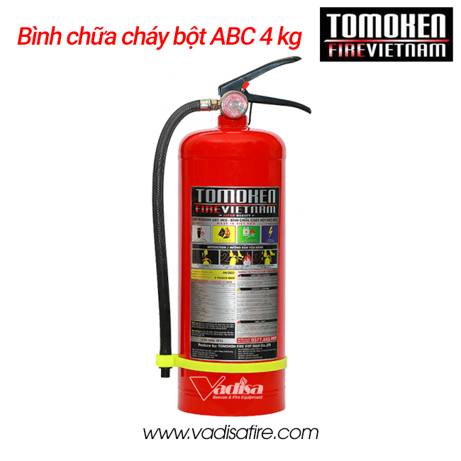Bình bột chữa cháy ABC 4kg Tomoken | Bình chữa cháy Tomoken
