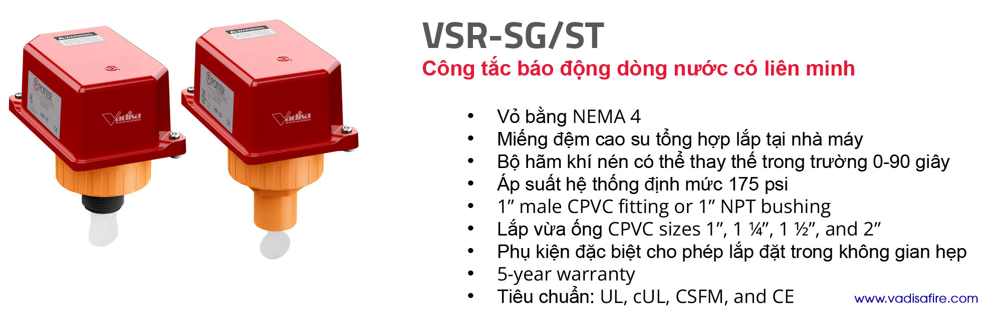 Công tắc giám sát dòng chảy Potter VSR-SG/ST